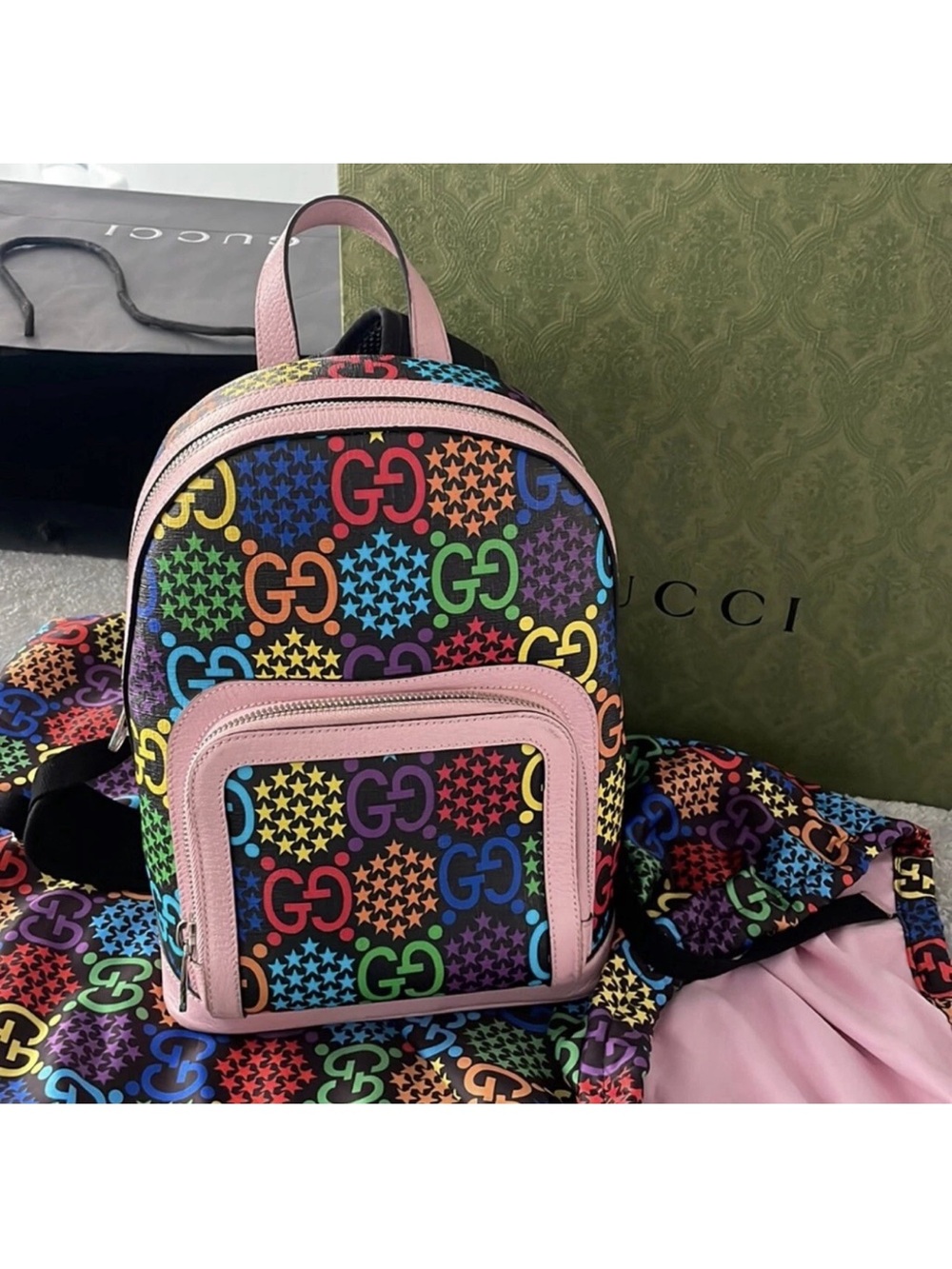 Authentic Multicolor GG Supreme Psychedelic Backpack Small
